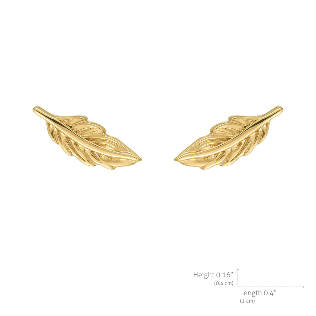 Ariel Feather Earrings in 925 Sterling Silver Plated Rhodium or 18K Gold Plated, view 6