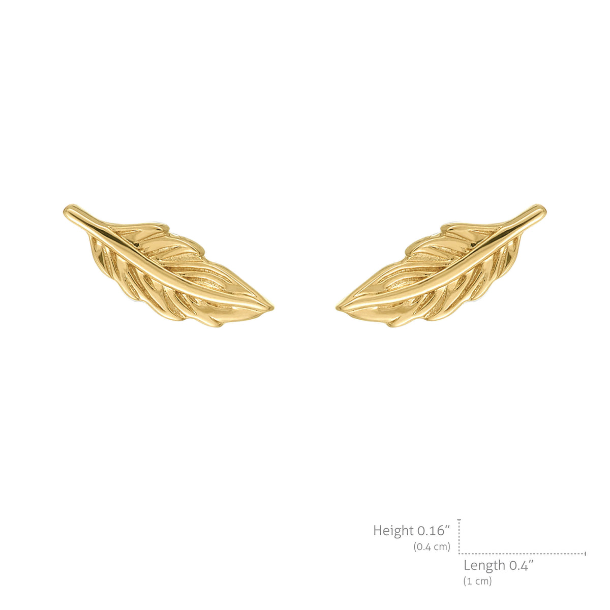 Ariel Feather Earrings in 925 Sterling Silver Plated Rhodium or 18K Gold Plated, view 6