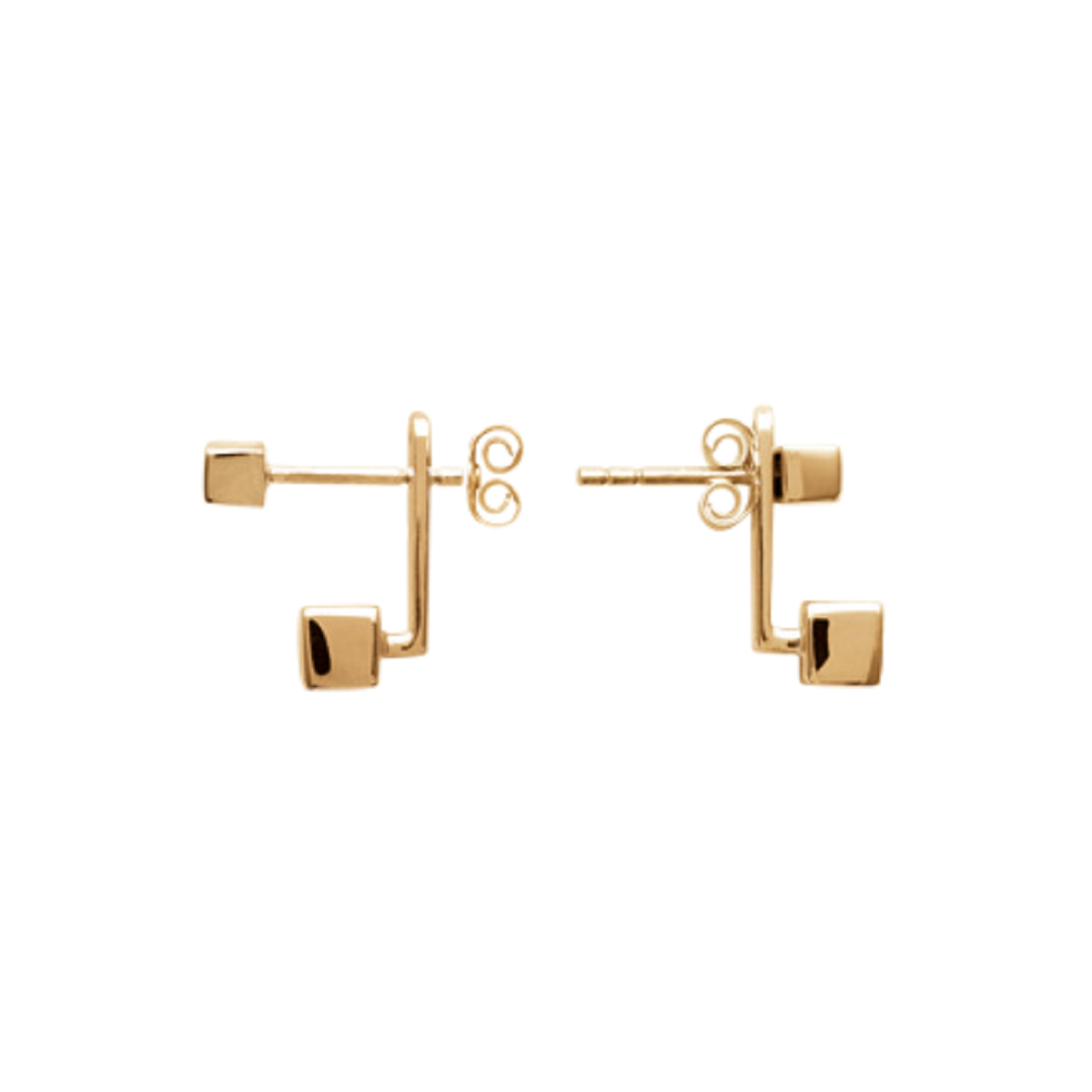 Brooke Square Jacket Earrings in 925 Sterling Silver Plated Rhodium or 18K Gold Plated, view 9