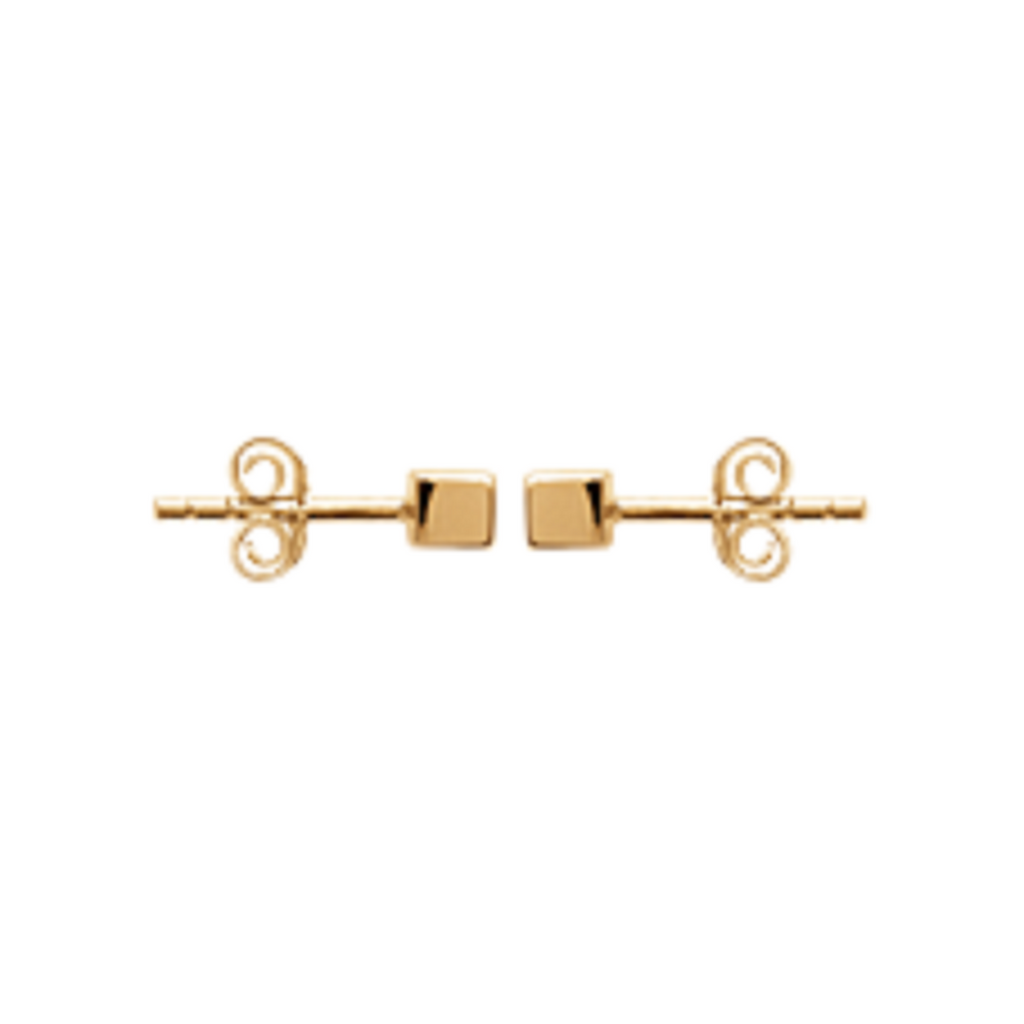 Brooke Square Stud Earrings in 925 Sterling Silver Plated Rhodium or 18K Gold Plated, view 7