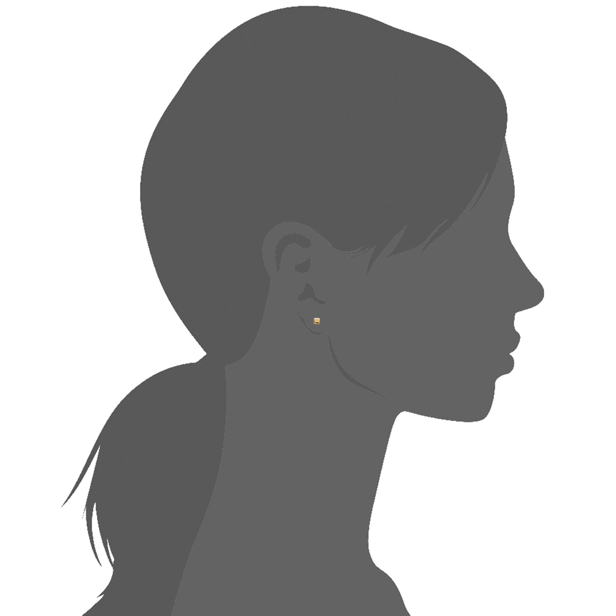 Brooke Square Stud Earrings in 925 Sterling Silver Plated Rhodium or 18K Gold Plated, view 4