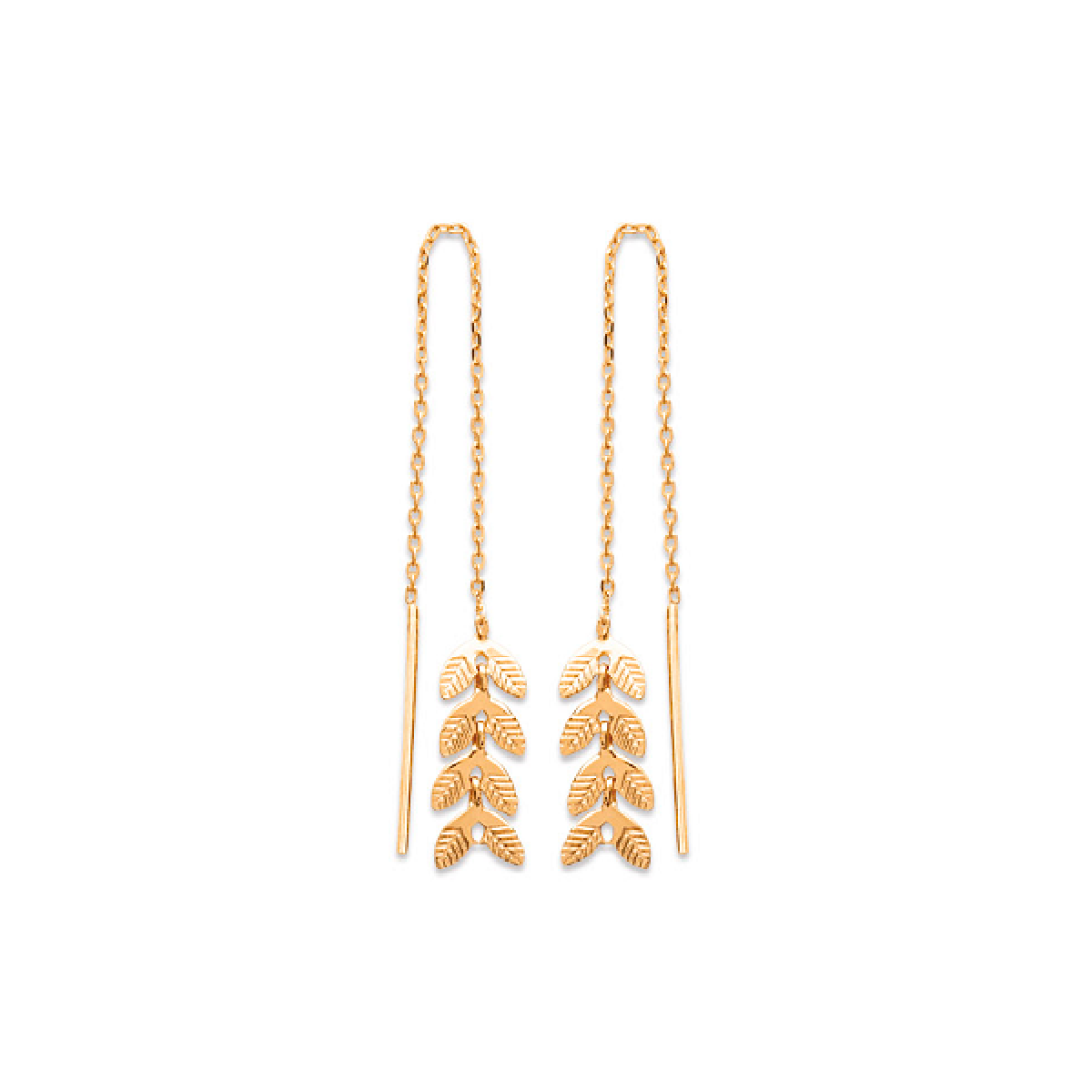 Cesaria Long Earrings in 925 Sterling Silver Plated Rhodium or 18K Gold Plated, view 2