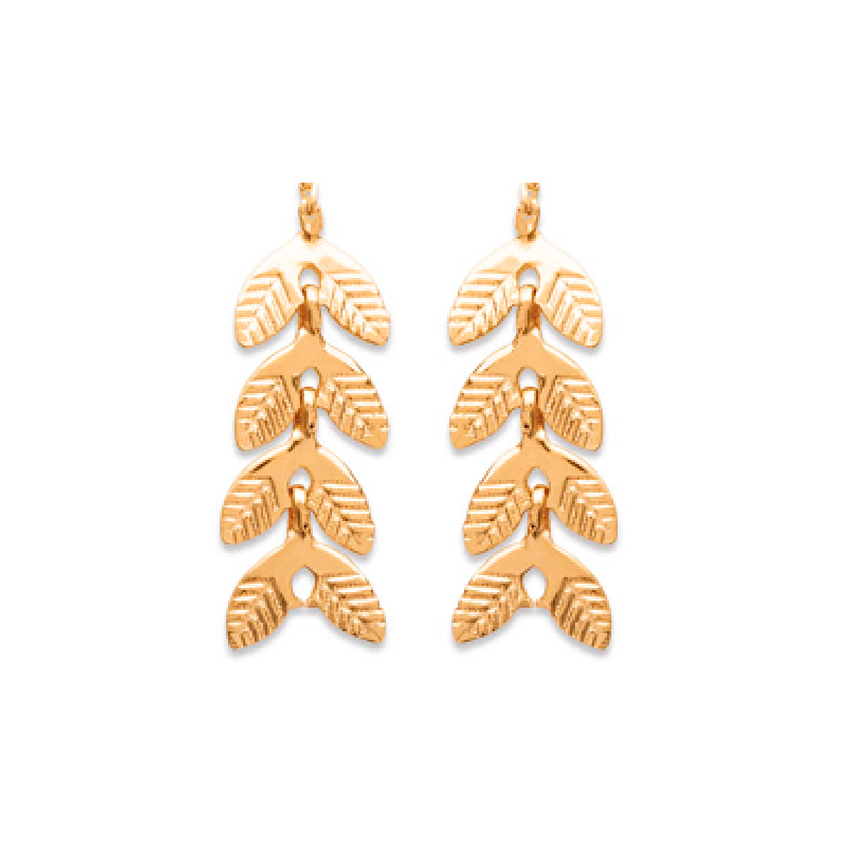 Cesaria Long Earrings in 925 Sterling Silver Plated Rhodium or 18K Gold Plated, view 3