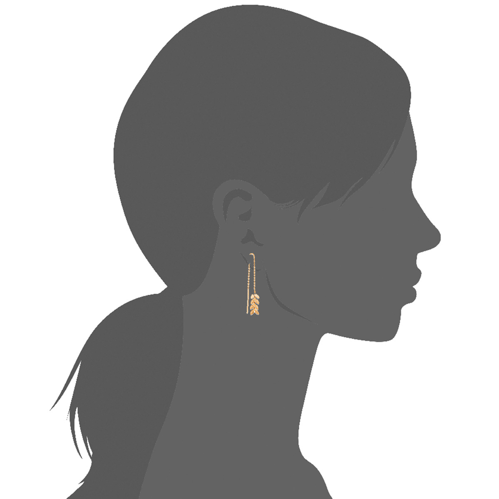 Cesaria Long Earrings in 925 Sterling Silver Plated Rhodium or 18K Gold Plated, view 9