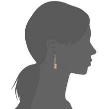 Load image into Gallery viewer, Mystigrey Cesaria .925 Sterling Silver Plated Rhodium and 18K Gold Plated Long Earrings
