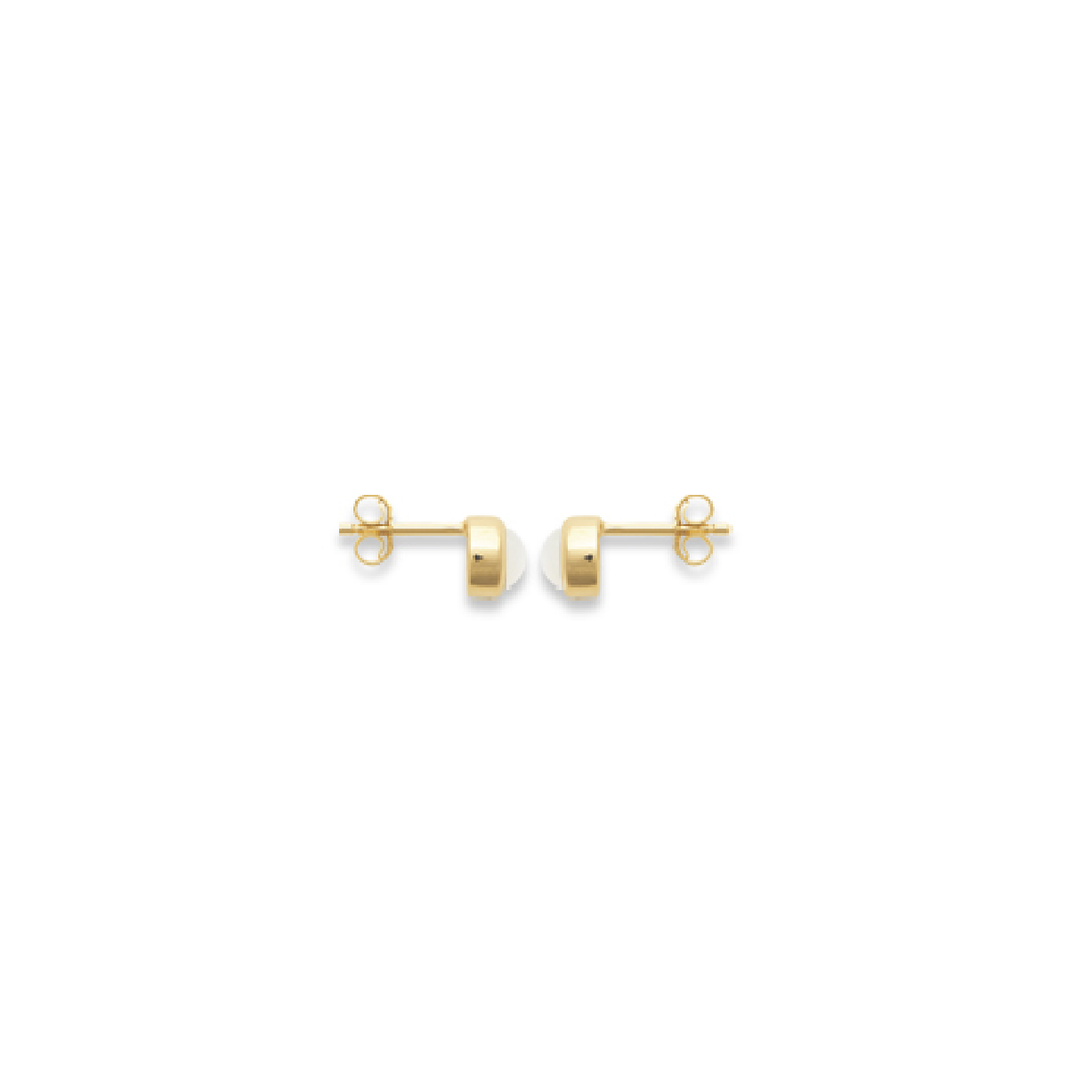 Mystigrey Serenity 925 Sterling Silver Plated Rhodium and 18K Gold Plated Earrings for Women Available in Green Aventurine, Pink Quartz, and White Moonstone