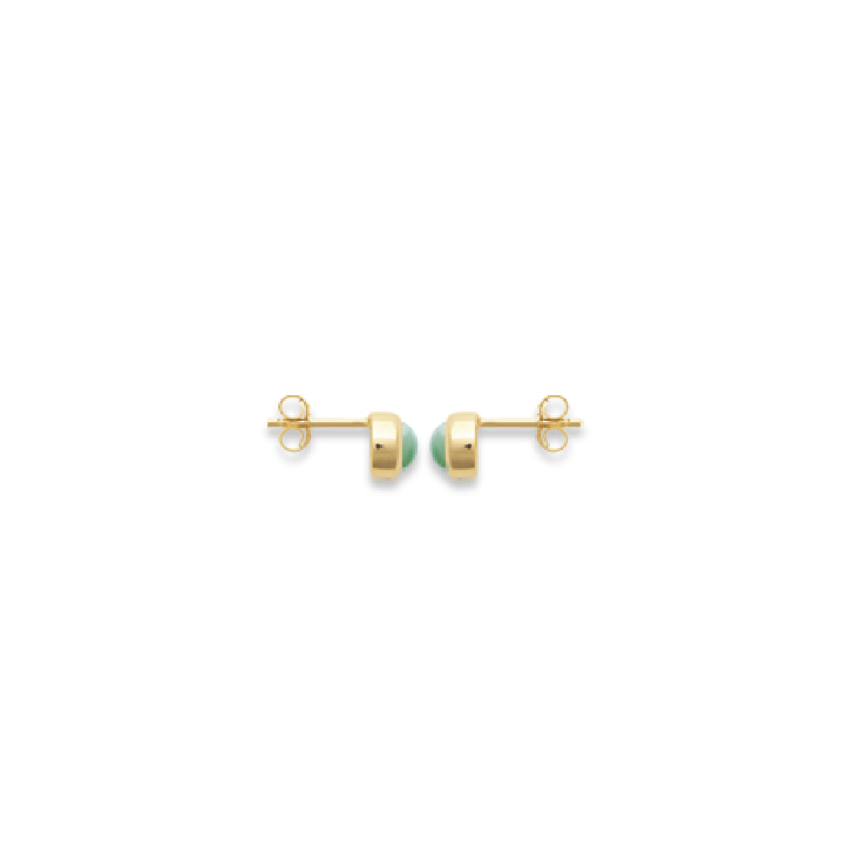 Mystigrey Serenity 925 Sterling Silver Plated Rhodium and 18K Gold Plated Earrings for Women Available in Green Aventurine, Pink Quartz, and White Moonstone