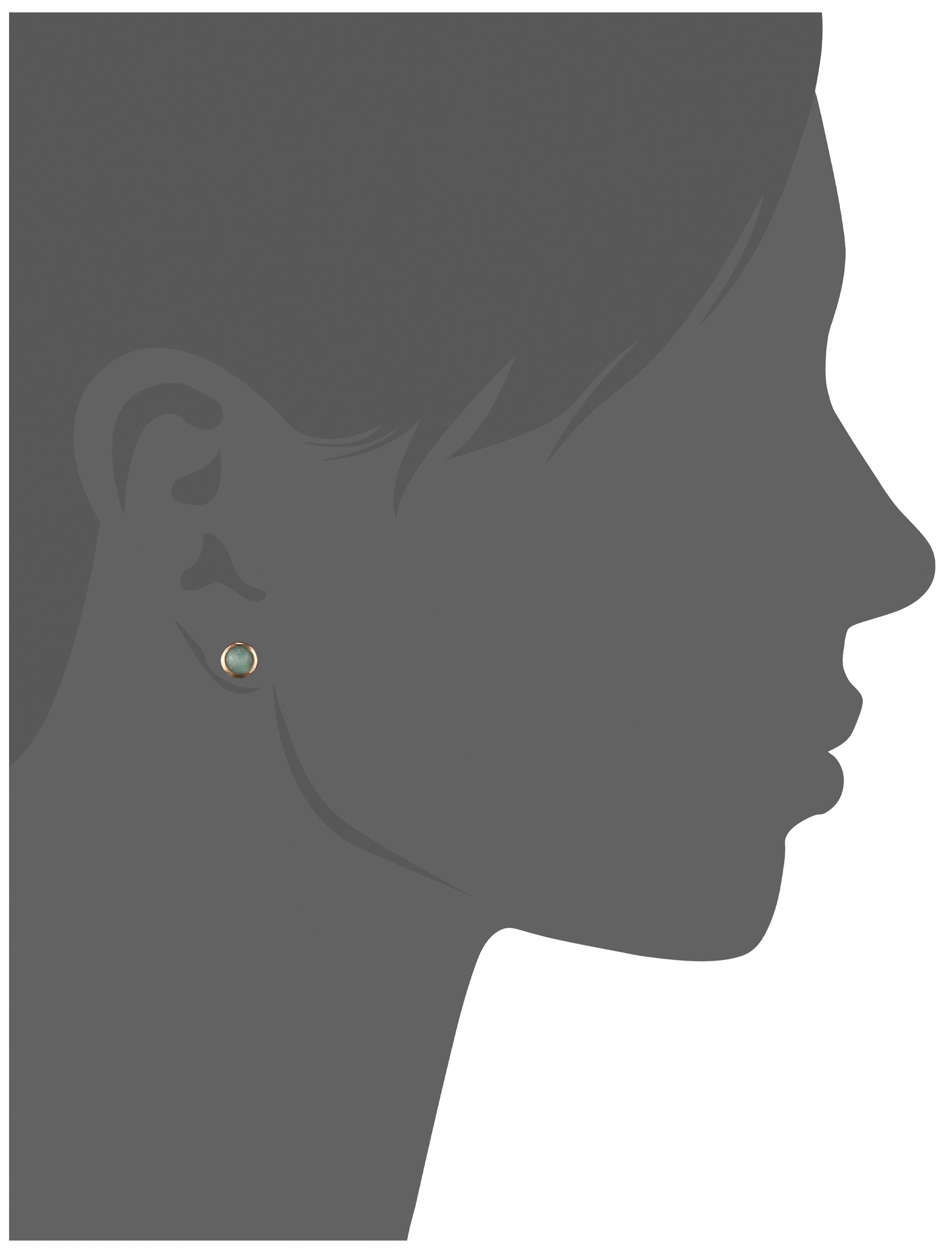 Mystigrey Serenity 925 Sterling Silver Plated Rhodium and 18K Gold Plated Earrings for Women Available in Green Aventurine, Pink Quartz, and White Moonstone