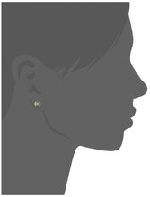 Load image into Gallery viewer, Mystigrey Serenity 925 Sterling Silver Plated Rhodium and 18K Gold Plated Earrings for Women Available in Green Aventurine, Pink Quartz, and White Moonstone
