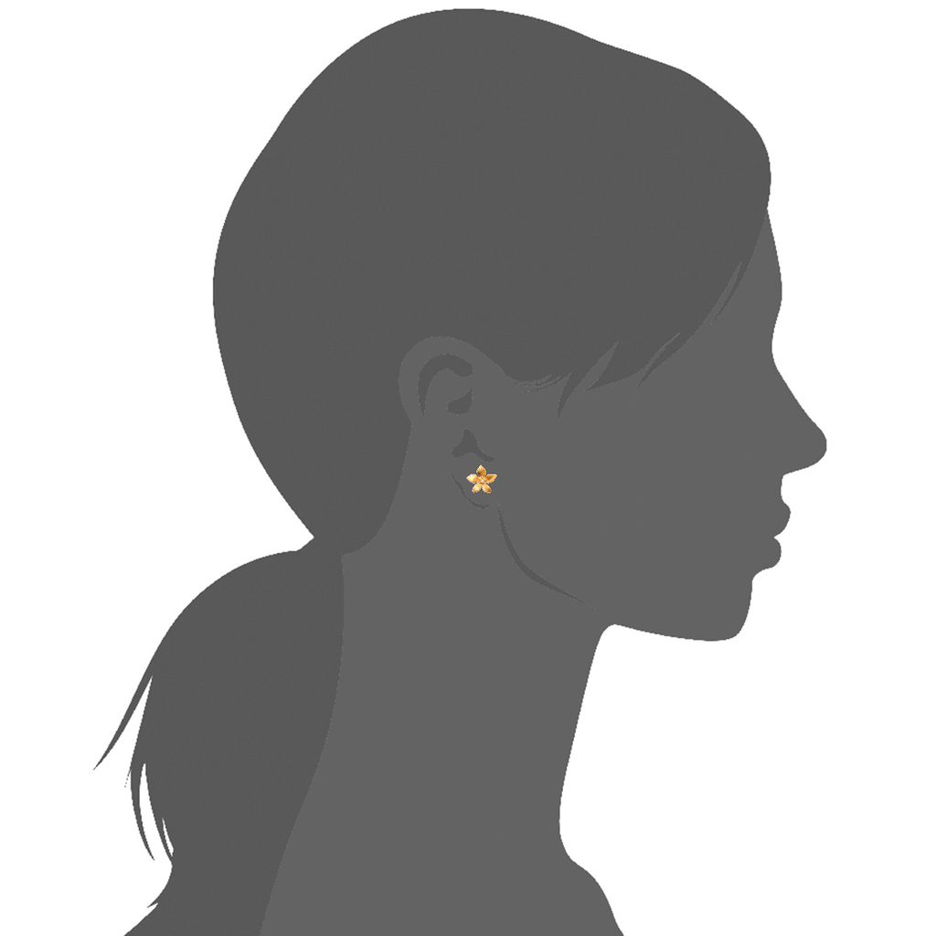Leilani Flower Stud Earrings in 18K Gold Plated, view 3