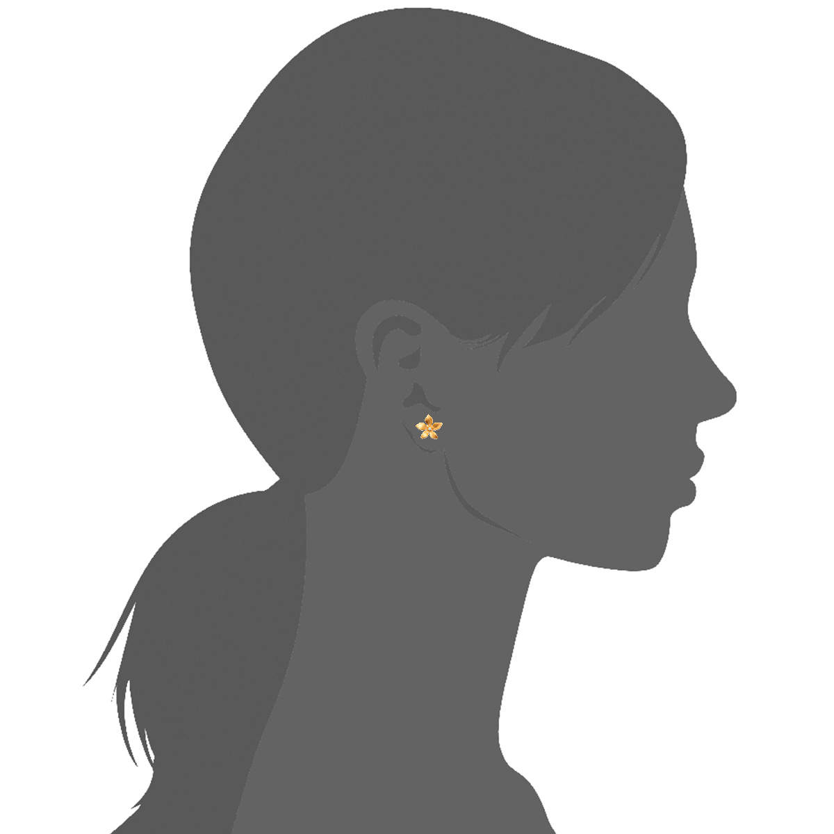 Leilani Flower Stud Earrings in 18K Gold Plated, view 3
