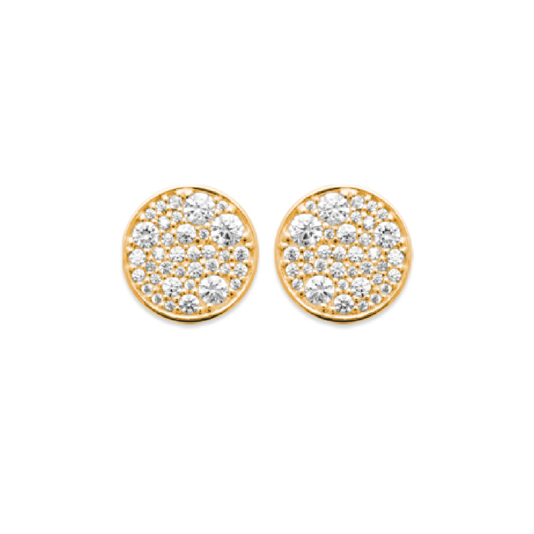 Mystigrey Calysta .925 Sterling Silver Plated Rhodium and 18K Gold Plated Earrings for Women with Cubic Zirconia