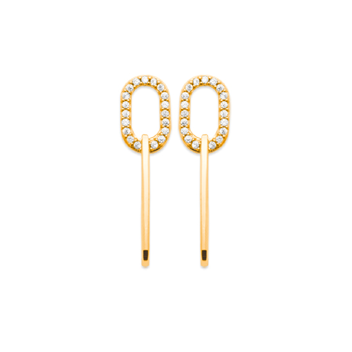 Mystigrey Mackenna .925 Sterling Silver Plated Rhodium and 18K Gold Plated Stud Earrings for Women with Cubic Zirconia