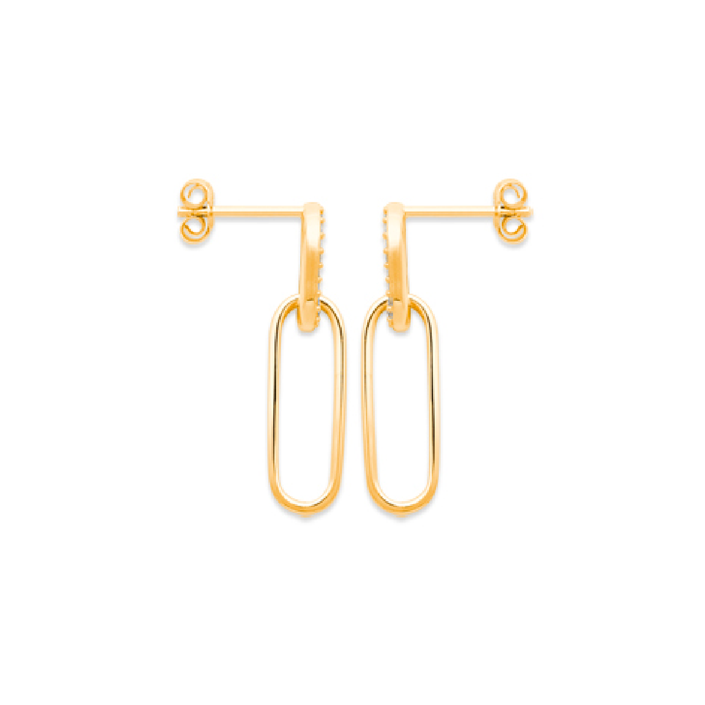 Mackenna Stud Earrings in 925 Sterling Silver Plated Rhodium or 18K Gold Plated, view 10