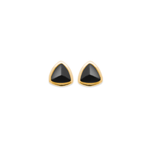Load image into Gallery viewer, Mystigrey Montana .925 Sterling Silver Plated Rhodium and 18K Gold Plated Earrings for Women Black Agate
