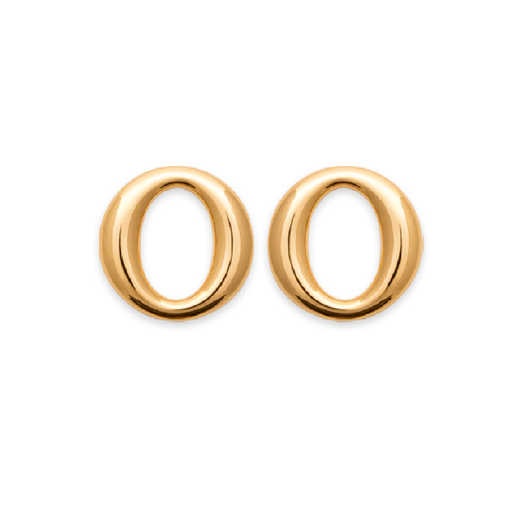 Mystigrey Octavia .925 Sterling Silver Plated Rhodium and 18K Gold Plated Stud Earrings