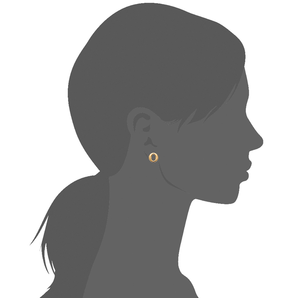 Mystigrey Octavia .925 Sterling Silver Plated Rhodium and 18K Gold Plated Stud Earrings