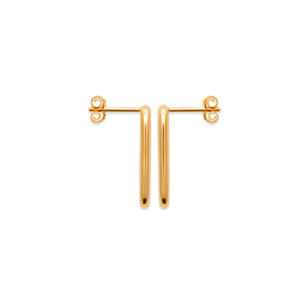 Mystigrey Mackenzie .925 Sterling Silver Plated Rhodium and 18K Gold Plated Stud Earrings