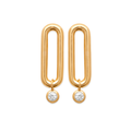 Mystigrey Mackenzie .925 Sterling Silver Plated Rhodium and 18K Gold Plated Stud Earrings for Women with Cubic Zirconia