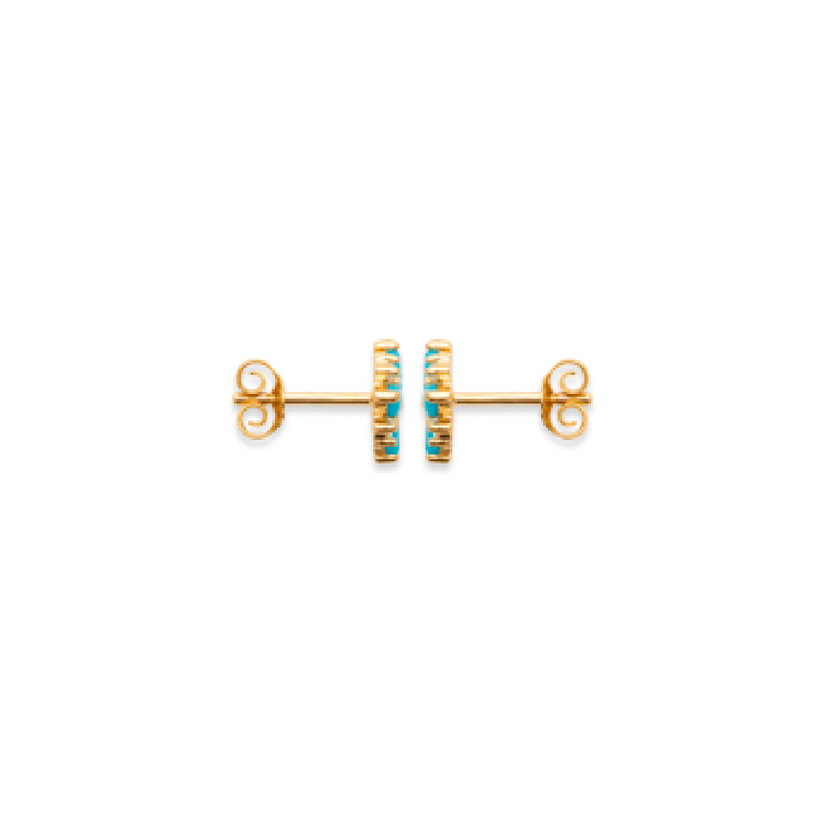 Blue Flower Earrings in 18K Gold Plated, view 5