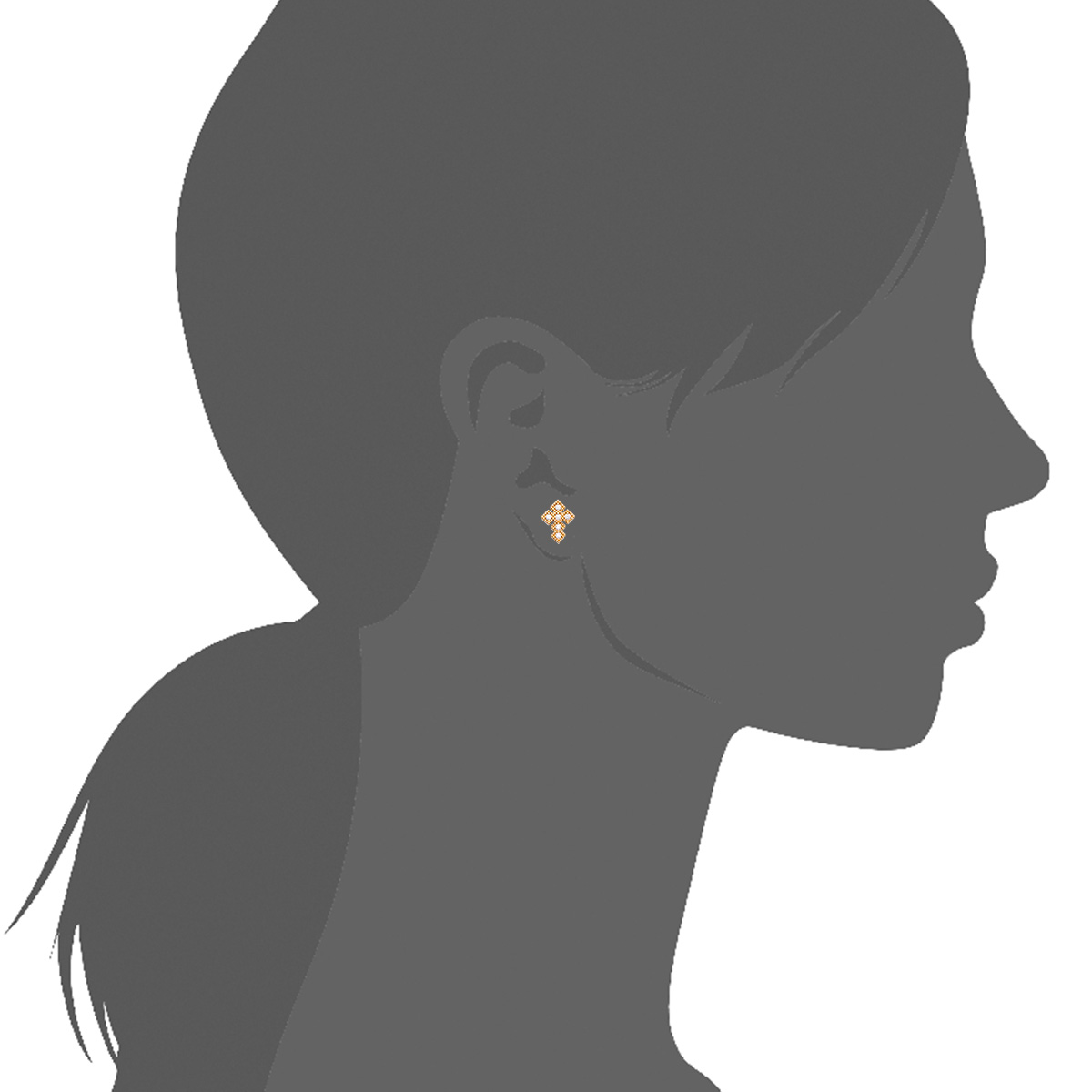 Cross Earrings in 18K Gold Plated, view 2
