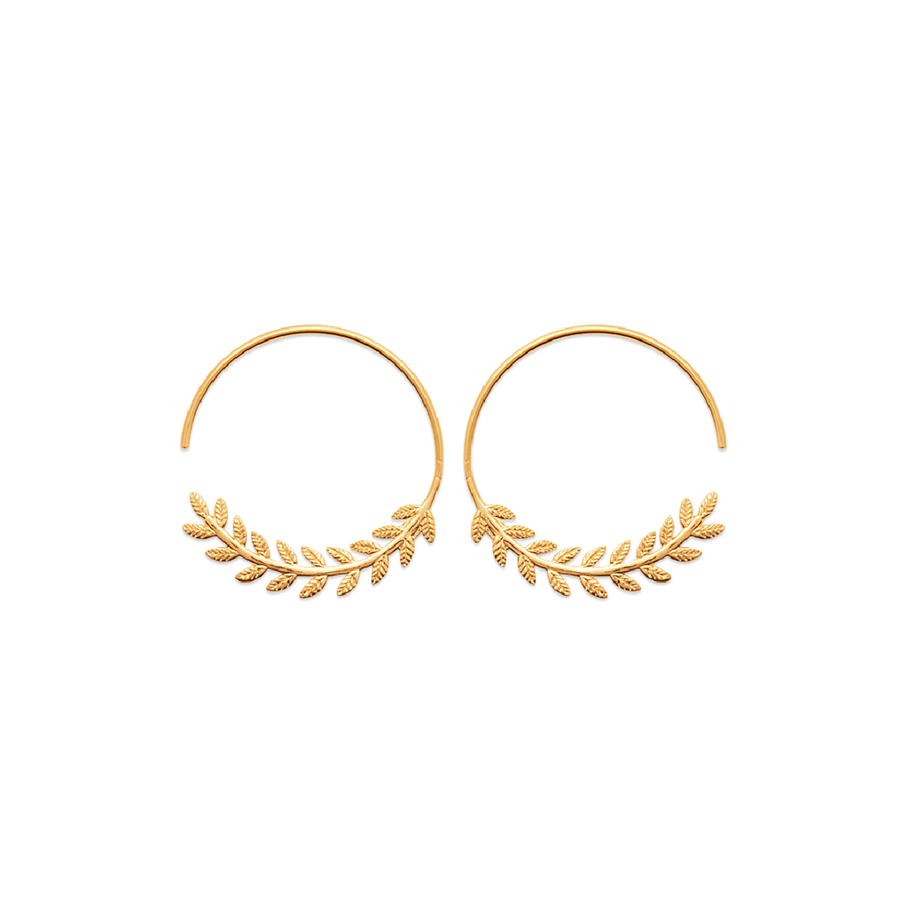 Mystigrey Cesaria .925 Sterling Silver Plated Rhodium and 18K Gold Plated Circle Earrings