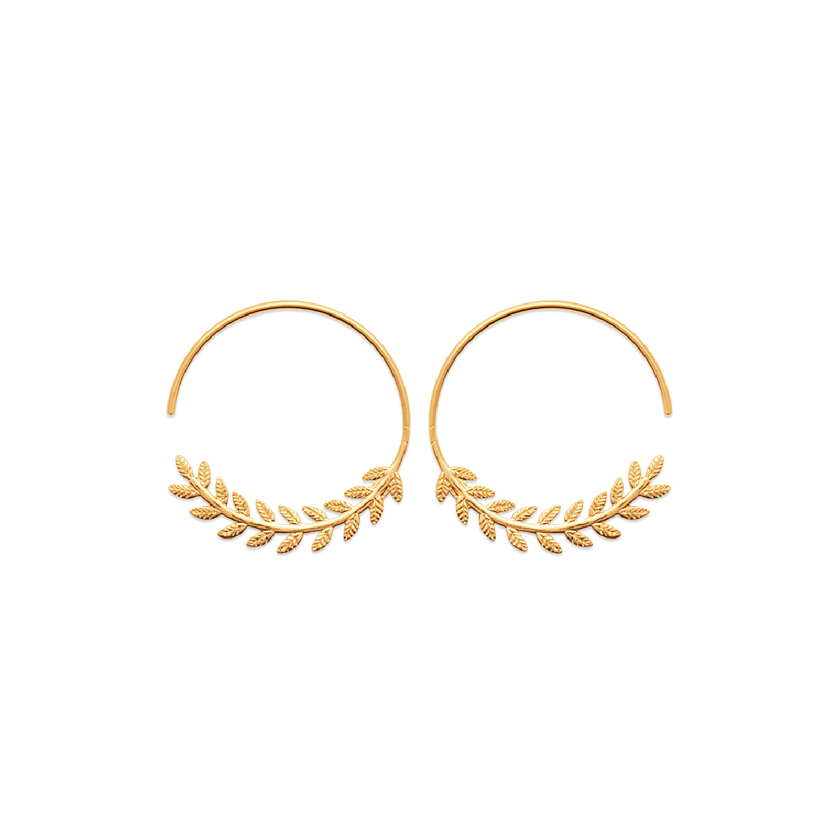 Mystigrey Cesaria .925 Sterling Silver Plated Rhodium and 18K Gold Plated Circle Earrings