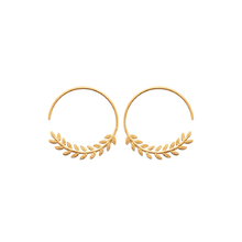 Load image into Gallery viewer, Mystigrey Cesaria .925 Sterling Silver Plated Rhodium and 18K Gold Plated Circle Earrings
