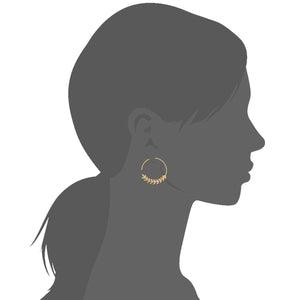 Mystigrey Cesaria .925 Sterling Silver Plated Rhodium and 18K Gold Plated Circle Earrings