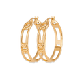 Mystigrey Julie Hoop .925 Sterling Silver Plated Rhodium and 18K Gold Plated Earrings