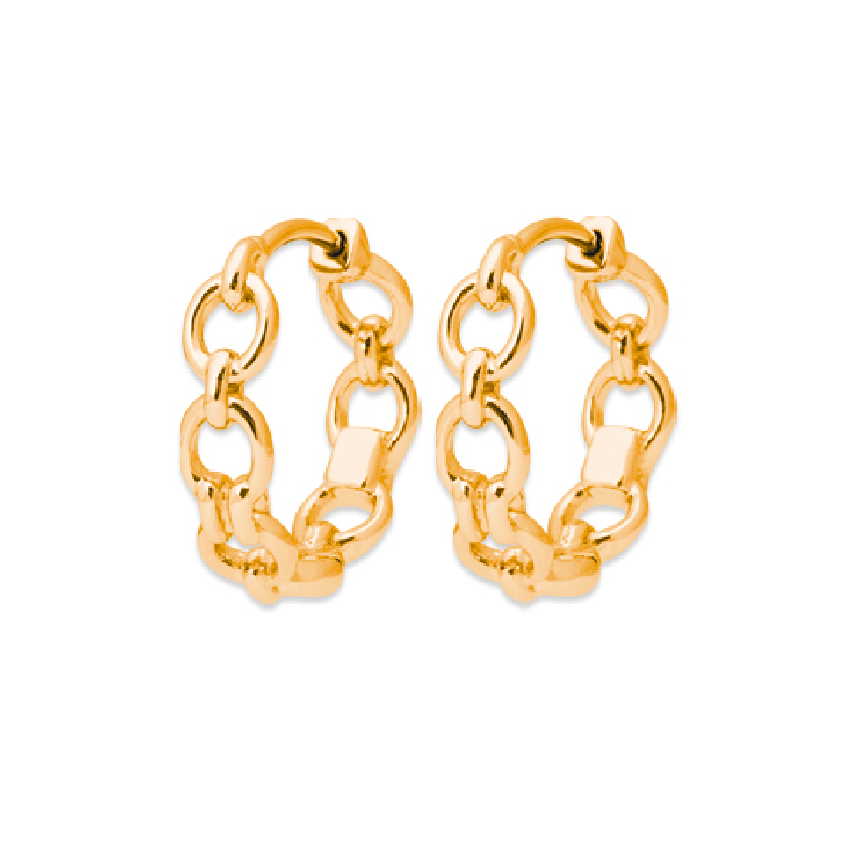 Mystigrey Emilie .925 Sterling Silver Plated Rhodium and 18K Gold Plated Hoop Earrings