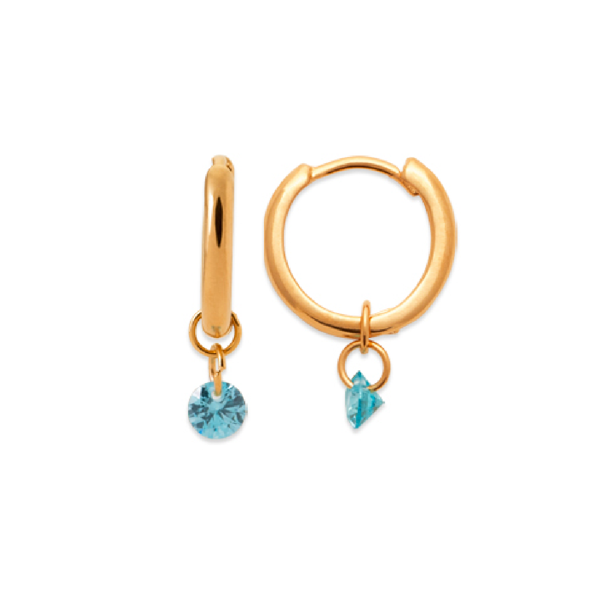 Mystigrey Tinker Bell 18K Gold Plated Hoop Earrings for Women Blue, Pink or Red