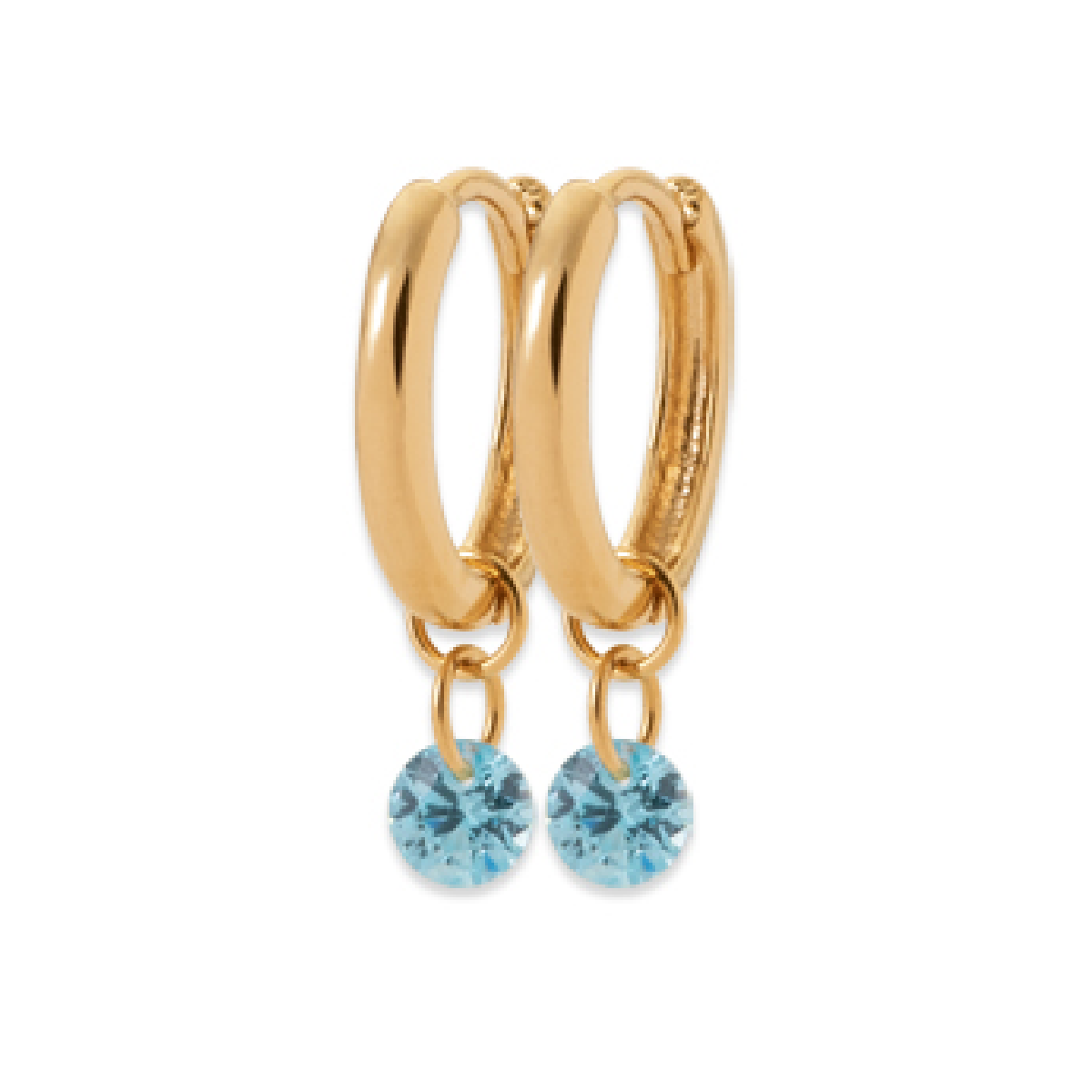 Mystigrey Tinker Bell 18K Gold Plated Hoop Earrings for Women Blue, Pink or Red