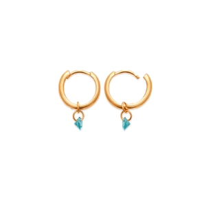 Mystigrey Tinker Bell 18K Gold Plated Hoop Earrings for Women Blue, Pink or Red