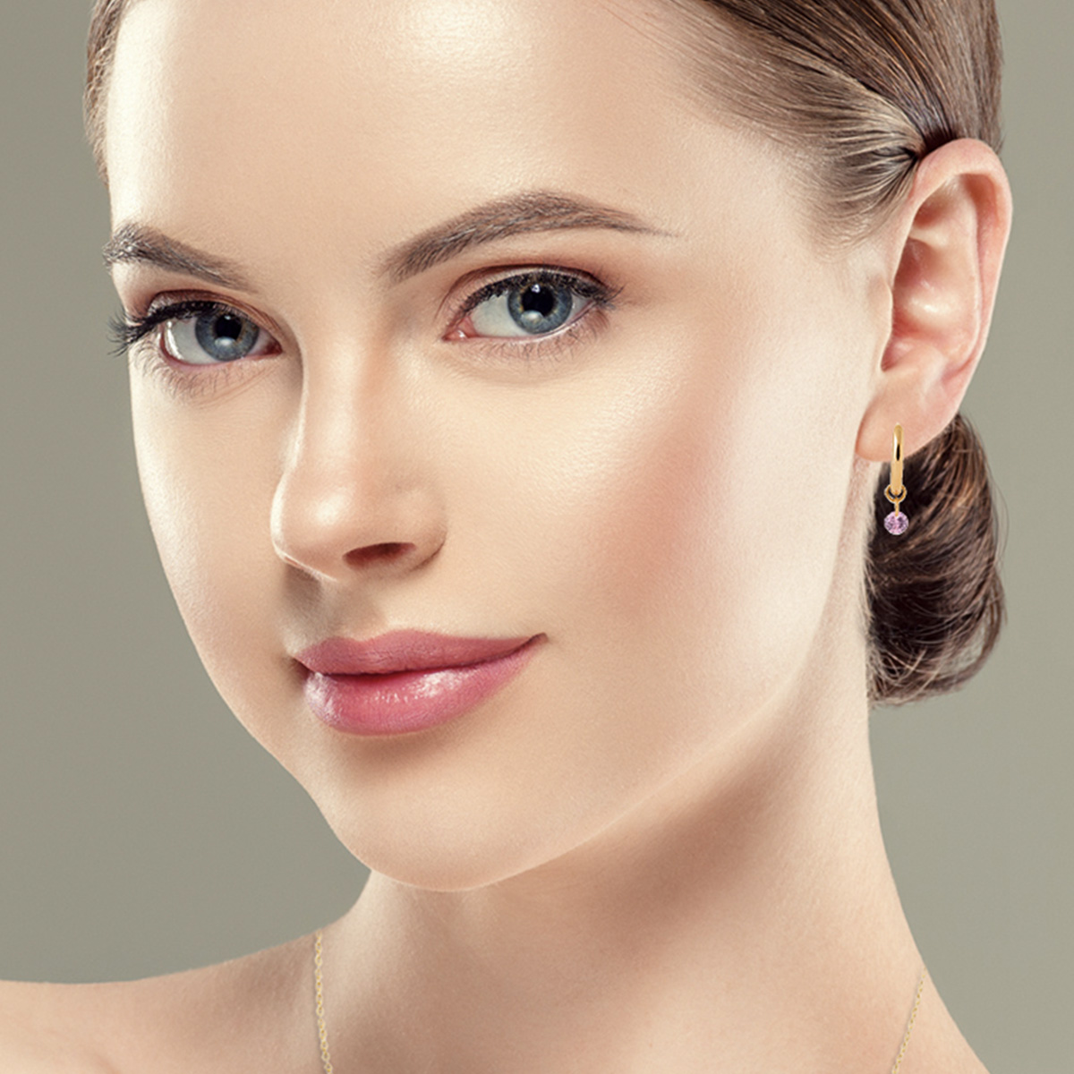 Mystigrey Tinker Bell 18K Gold Plated Hoop Earrings for Women Blue, Pink or Red