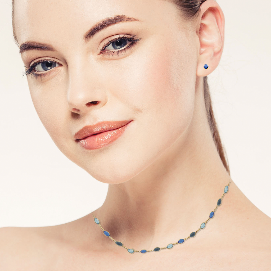 Mystigrey Oceana 18K Gold Plated Necklace for Women Blue or Pink