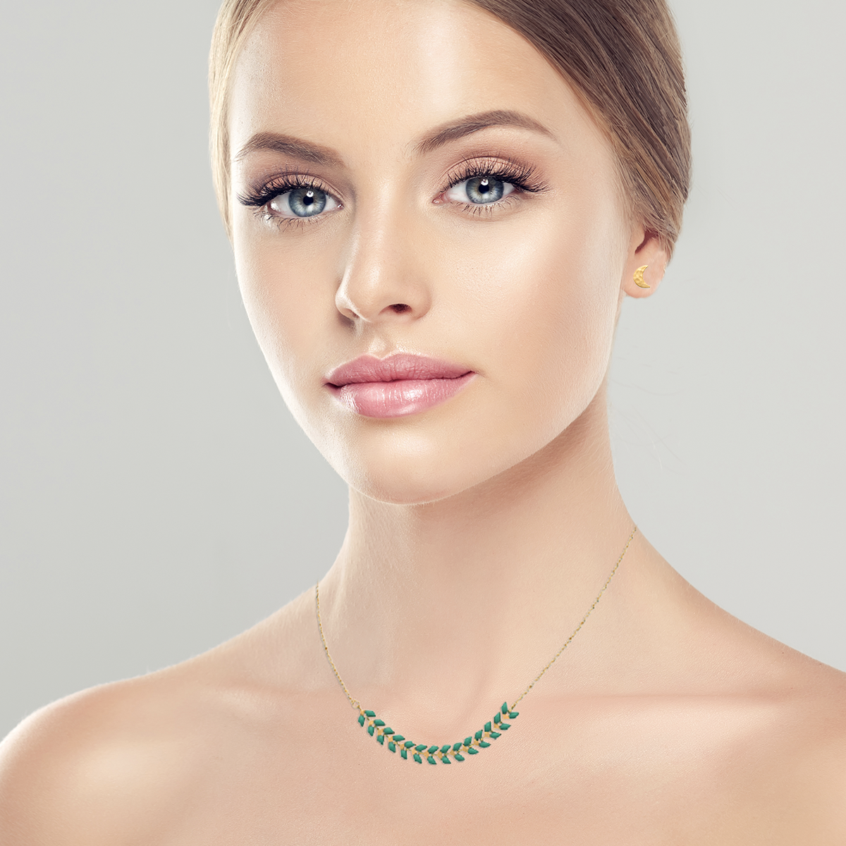 Mystigrey Eden Blue, Green or Red 18K Gold Plated Necklace for Women