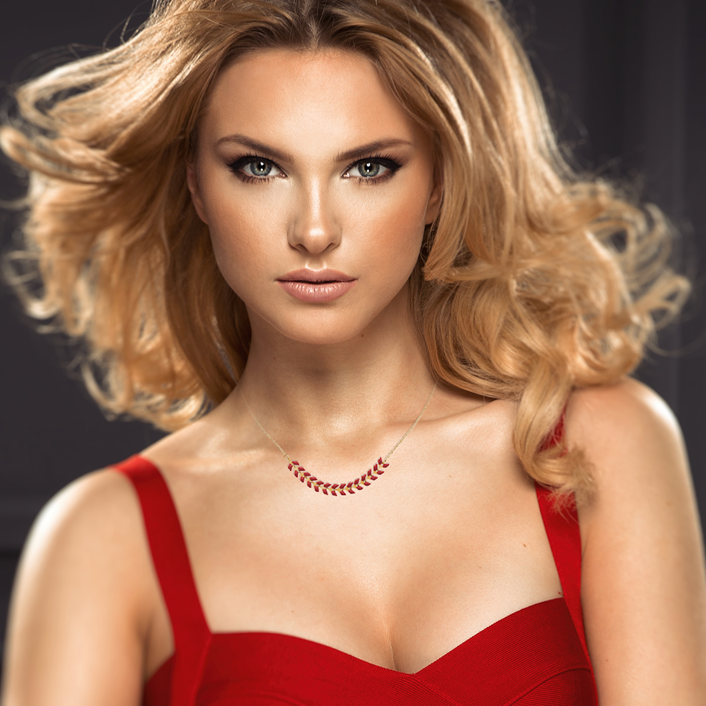 Mystigrey Eden Blue, Green or Red 18K Gold Plated Necklace for Women