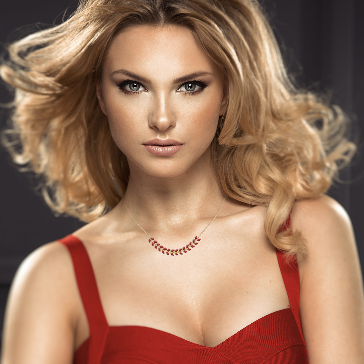 Mystigrey Eden Blue, Green or Red 18K Gold Plated Necklace for Women