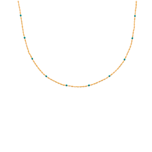 Mystigrey Colette 18K Gold Plated Necklace for Women Available in Turquoise, Blue, Red, Pink and Black