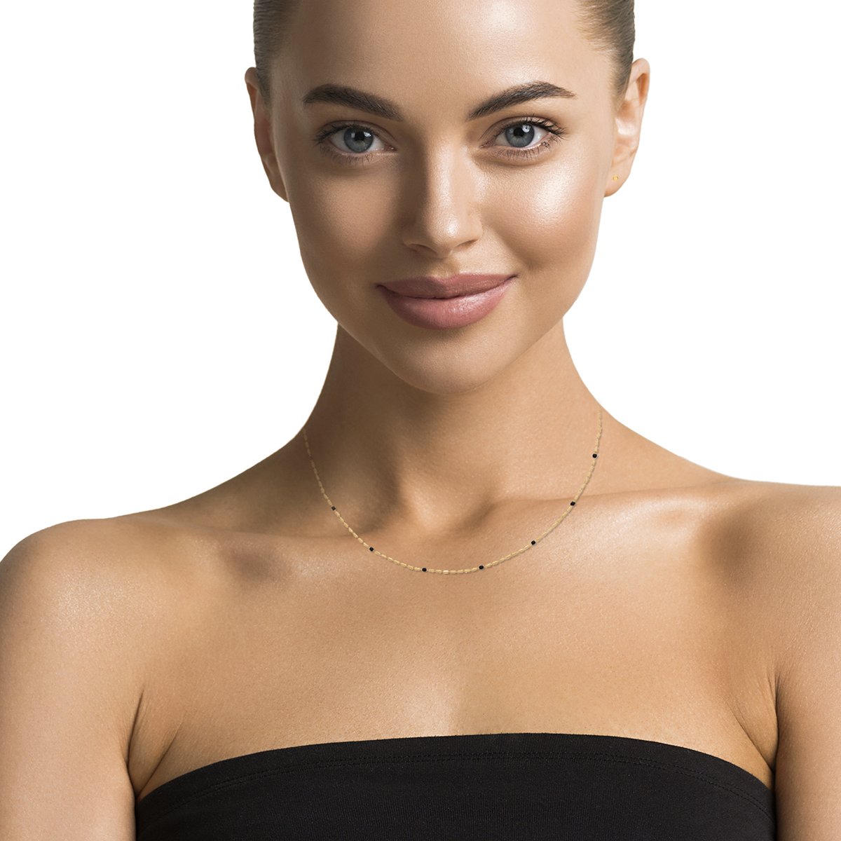 Mystigrey Colette 18K Gold Plated Necklace for Women Available in Turquoise, Blue, Red, Pink and Black