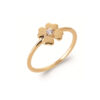 Clover .925 Sterling Silver Plated Rhodium and18K Gold Plated Ring Cubic Zirconia