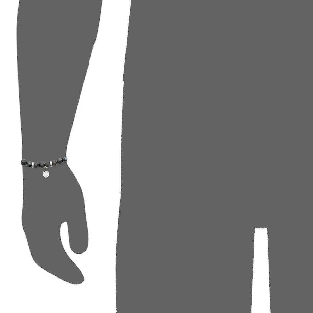 Mystigrey Rio Stainless Steel Bracelet for Men Grey Labradorite  Large