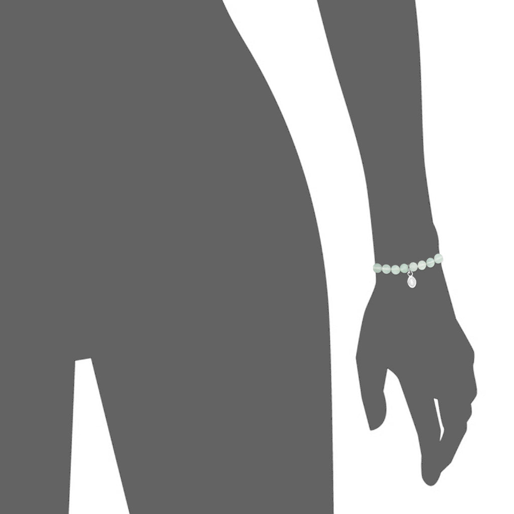 Rio Stainless Steel Bracelet Pale Green Fluorite with Steel Bead   Small
