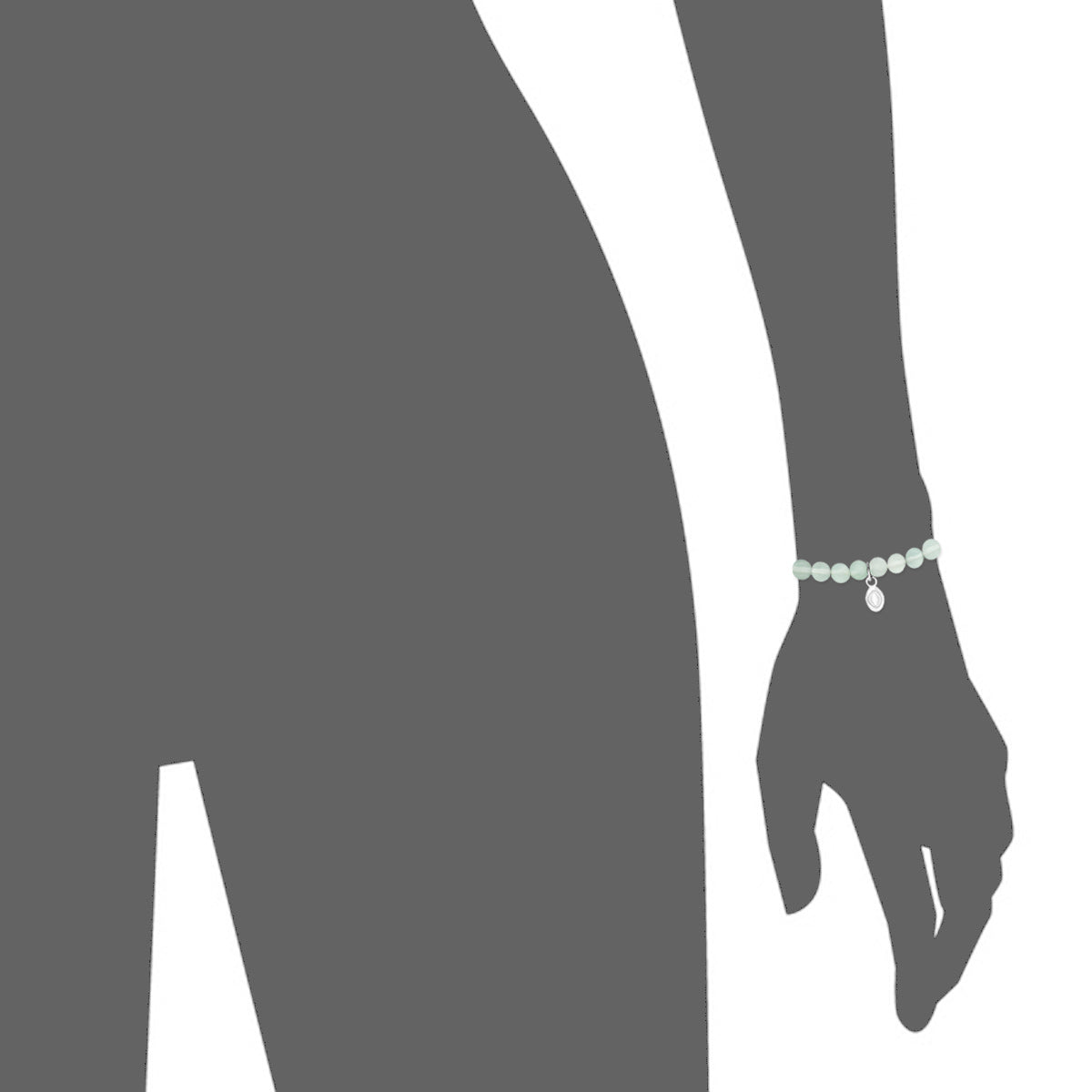 Rio Stainless Steel Bracelet Pale Green Fluorite with Steel Bead   Small