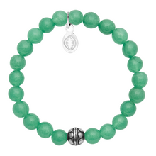 Load image into Gallery viewer, Rio Stainless Steel Bracelet Green Quartzite with Steel Bead   Small

