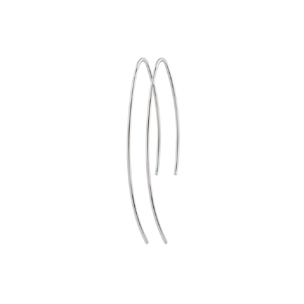 Liberty Long Earrings in 925 Sterling Silver Plated Rhodium