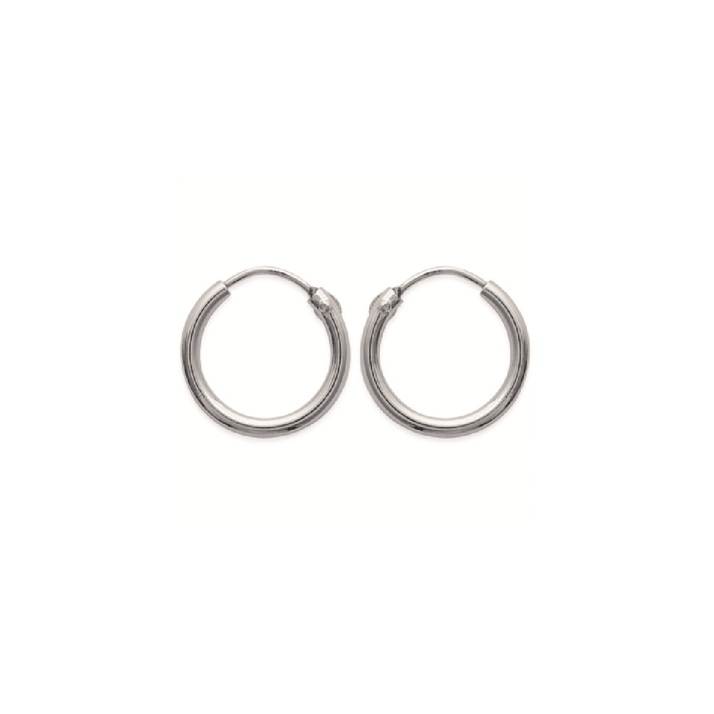 Mysti Hoop Earrings in 925 Sterling Silver Plated Rhodium, view 9