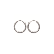 Load image into Gallery viewer, Mysti .925 Sterling Silver Plated Rhodium Hoop Earrings
