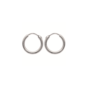 Mysti .925 Sterling Silver Plated Rhodium Hoop Earrings